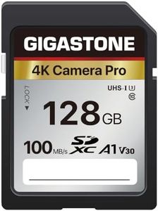 [5-Yrs Free Data Recovery] GIGASTONE 128GB Memory Card 4K Pro Series Speed Up to 100MB/s Compatible with Canon Nikon Sony Camcorder, A1 V30 UHS-I