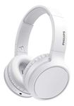 PHILIPS Audio H5205WT/00 Over-Ear Wireless Headphones with Mic and BASS Boost Button (Bluetooth, 29 Hours Play Time, Quick Charging Feature, Noise Isolation, Compact Folding) Light Grey