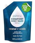 Puracy Natural Body Wash Refill - 48 fl oz / 1420 ml - Body Wash Sensitive Skin - 98.6% Pure Plant Ingredients - Body Wash Women, Men & Kids - Moisturizing Body Wash/Shower Gel - Coconut & Vanilla