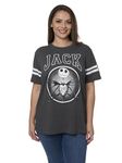 Disney Womens Shirt, Nightmare Before Christmas Jack Skellington Disneyland Shirts for Women, Graphic Tees Summer Tops, Charcoal, 2X