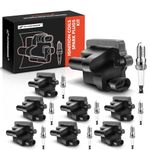 A-Premium Set of 8 Ignition Coil Pack and Iridium Spark Plugs Compatible with Chevrolet Silverado GMC Sierra Cadillac Escalade Hummer H2