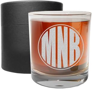 Personalized Engraved Whiskey Glass – 11 oz Lowball – Premium Lead-Free USA Made – Custom Monogram or Message – Dishwasher Safe, Laser-Etched Bourbon Gift for Dad, Groomsmen, Anniversary, Circle