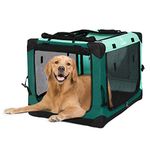 Ownpets 4 Door Folding Dog Crate, Portable Pet Crate with Strong Steel Frame for Dogs & Cats, Detachable Soft Indoor & Outdoor Kennel