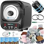 KomeStone K2 Elite Professional Rock Tumbler Kit, Ultra Quiet & Cutting Edge Brushless Motor Rock Polisher for Adults & Rock Collector, Noise-Reduction, Extra Large 3 Lbs Barrel, STEM Gift for All Age