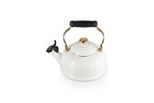 Le Creuset Noël Collection Whistling Kettle, White with Gold Knob