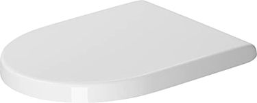 Duravit 63890000 Toilet Seat Starck 3, Soft Close Toilet Seat, Urea Thermoset Toilet lid, Toilet Cover with Stainless Steel Hinges, White, 61.9 x 37.2 x 5.1 Centimeters