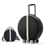 TOURTIER Travel Trolley Luggage Cabin Bag, 20 Inch Luggage Suitcase with 4 Double Spinner Rolling Wheels (BLACK)