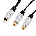 SinLoon RCA Y-Adapter Audio Cable,Premium Aluminium Alloy Mono Male to 2-RCA Female Digital Coaxial Splitter Gold Plated Adapter Audio Cable(RCA M-2F)