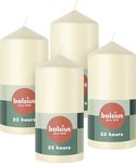 Bolsius Pillar Candles - Ivory - 4-Pack - 12 x 6 cm - Decorative Household Candles - Long Burning Time of 33 Hours - Unscented - Includes Natural Vegan Wax - Without Palm Oil