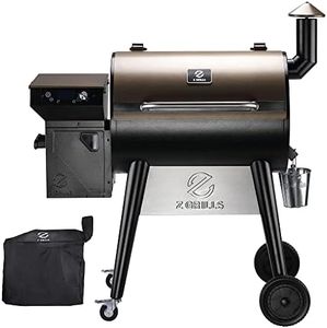 Z GRILLS Upgrade 8 in 1 Wood Pellet Grill & Smoker for Outdoor Cooking, BBQ Grill with PID 2.0 Controller, LCD Screen, 697 sq, Meat Probes, Rain Cover