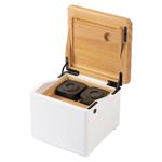 STO - Storage Box with Lock and Magnetic Tray - 2 Sealed Glass Jars with Digital Hygrometers - Large Storage Box with Accessory Compartment - Solid New Zealand Pine Wood Lid with White Base