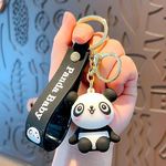 Penny Wise® Cute Baby Panda 3D Keychain | Keyring & Quirky Bag Charm | Hard Silicone,Unbrekable | Travel Essential | Kids Friendly | Strap & Bag Hook | Single Piece. (Blush)