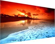 5D Diamond Painting Kits for Adults DIY Large Beach Sunrise Full Round Drill (35.5x15.7inch) Crystal Rhinestone Embroidery Pictures Arts Paint by Number Kits Diamond Painting Kits for Home Wall Decor