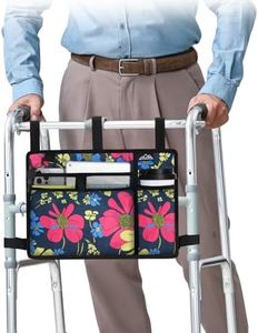 supregear Accessories Bag for Walker, Wheelchair, Rollator - Walker Basket Bag w/Cup Holder - Seniors Caddy Attachment Pouch for Walkers, Water Resistant Large Capacity Carry Storage Carrier Tote