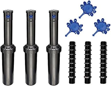 RIEGOPRO Rain Bird 3 x Aspersor 3504-PC. Alcance 4,60 a 10,70mts. Rosca 1/2" Hembra. Incluye Juegos de Toberas y Bobinas recortables para su conexión de 1/2" x 1/2"