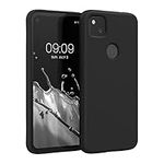 kwmobile Case Compatible with Google Pixel 4a Case - Slim Protective TPU Silicone Phone Cover - Black Matte