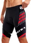 Bikewa Men's Bike Shorts 4D Padded Cycling Biking Road Riding Bicycle Pants Biker Cycle Shorts for Men Zipper Pockets