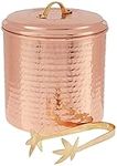 Old Dutch International Hammered Decor Ice Bucket with Liner and Tongs, 3-Quart, Copper