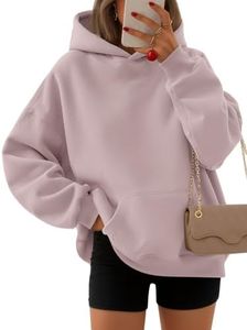 EFAN Women's Oversized Comfort Fleece Hoodies, Cozy Trendy Pullover Sweatshirts with Pockets For Fall & Winter DarkPink XL