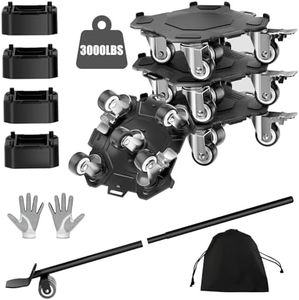 LOYAL TIGER 3000LBS Heavy Duty Furniture Dolly & Movers Set (7 Inch, Black)