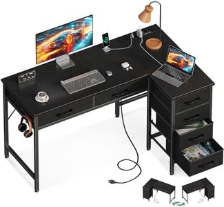 Coleshome 42 Inch L Shaped Desk With Drawers