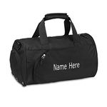 Personalized Duffel Bag, Custom Embroidered Gym Bag, Gym Bag with Shoe Compartment & Wet Dry Pockets, Sports Gym Travel Bag for Women & Men, Black, L, Personalized