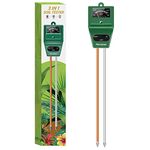 Kensizer Soil Tester, 3-in-1 Soil Moisture/Light/pH Meter, Gardening Tool kit for Plants Care, Digital Plant Thermometer, Water Meter for Indoor & Outdoor, No Battery Required