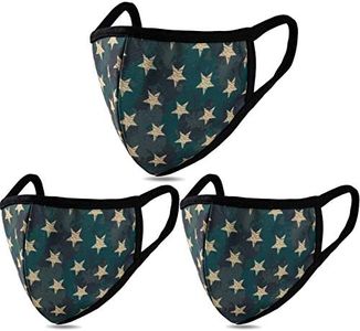 BeatBasic Pack 3 Five-pointed Star Camo Face Mask - Inner White Cotton - Unisex Adult Fashion Face Covering, Reusable, Dust Proof, Washable for Men Women Adult Teenager