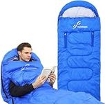 Sleeping Bags, Sportneer Wearable Sleeping Bag with Zippered Holes for Arms and Feet, Lightweight Waterproof Sleeping Bags for Kids Adults Woman Man Backpacking Camping Hiking Traveling (Blue)