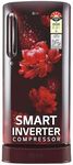 LG 185 L 5 Star Inverter Direct-Cool Single Door Refrigerator (GL-D201ASCU, Scarlet Charm, Base stand with drawer)