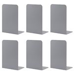 3 Pairs Book Ends for Shelves, MSDADA Heavy Duty Bookends for Office, School&Home, Metal Bookends for Heavy Books, Anti Slip Book Holder Bookend Supports Book Stoppers for Bookworms Gift(Grey)