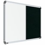 Scholar Art® Iris 2-in-1 Combination Board (Magnetic White Marker Board + Green Bulletin Pin-up Board) for Home, Office & School 2x4 Feet (60x120 cm)