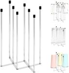 Hogarbliss Foldable Baby Bottle Drying Rack – 8-Pole Collapsible Bottle Organizer, Suitable for Cups, Silicone Bags, and Kitchen Waste Bags – Space-Saving Countertop Dryer for Home & Travel (Silver)