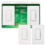 Lutron Maestro LED+ Dimmer Switch Kit for dimmable LED, Halogen and Incandescent Bulbs, Single-Pole or Multi-Location, MACL-153MRHW-WHC, White