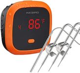 Inkbird IBT-4XC Waterproof Bluetooth BBQ Thermometer with Rechargeable Alarm Meat Thermometer for Kitchen Outdoor Cooking Smoker Oven Grill BBQ Smoker Thermometer Food Digital Thermometer