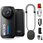 SJCAM C110Plus 4K POV Camera,128GB Mini POV Body Camera,170° FOV,6-Axis Stabilization, Waterproof,Wearable Action Camera for Vlogging,Skiing,Biking,Kids,Helmet Mount,Black