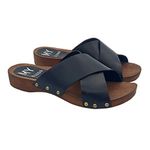 Women's clogs with crossed leather bands | Comfortable and Made in Italy - MY154 NERO