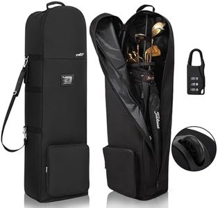 Golf Travel Bag, 900D Heavy Duty Oxford Wear Resistant Waterproof Travel Golf Bag with Wheels and Combination Lock, Golf Travel Bags for Airlines