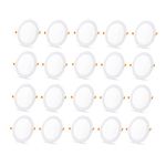 D'Mak 18 Watts Round Led Conceal Panel Light for False Ceiling & POP - White, Pack of 20