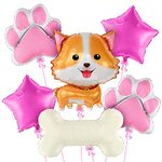 KatchOn, Cute Cocky Dog Balloons - 28 Inch, Pack of 6 | Dog Paw Balloons, Paw Print Balloons, Puppy Balloons Decorations | Dog Birthday Party Supplies | Puppy Birthday Decorations, Dog Party Favors