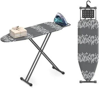 Ironing Board Full Size 54"x13" - Adjustable Height Foldable Iron Board with Iron Rest, Heat-Resistant Cover & Ultra Thick Padding - Heavy-Duty Sturdy Design, Space-Saving Ironing Table (Grey)