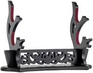 FLURSAILE Sword Stand Hollow Pattern Sword Rack, Katana Stand Wands Display Stand, Samurai Sword Stand Holder (2-Tier)