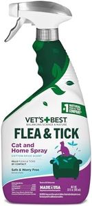 Vet’s Best Flea & Tick Home Spray for Cats – Cotton Spice Scent Cat Flea & Tick Aid – Made in The USA – Flea & Tick Gentle Mist for Cats – 32 oz