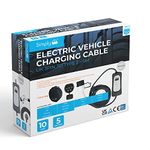 Simply Auto EV007 Electric Vehicle Fast-Charging, Lightweight, Durable and Flexable Cable - UK 3 Pin to Type 2-5M compatible with BMW, Porsche, Jaguar, Tesla