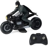 DC Comics, The Batman Batcycle RC with Batman Rider Action Figure, Official Batman Movie Styling, Kids Toys for Boys and Girls Ages 4 and Up