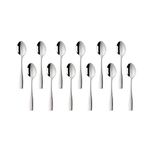 SUNSHENGEUR Coffee Spoons Set of 12, Mini Coffee Spoons, Stainless Steel Espresso Spoons, Small Spoons for Dessert, Tea, Appetizer, 4.3 inch-Autograph Pattern, Silver