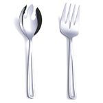 GoGeiLi Salad Server Set, 9.5-inch Stainless Steel Salad Serving Utensil, 2-Piece Large Salad Spoon and Fork Serving Set, Dishwasher Safe