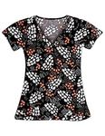 Women's Halloween Scrub Shirt, Boo Buds, Large