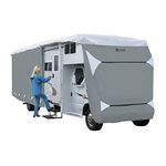 Classic Accessories Over Drive PolyPRO3 Deluxe Class C RV Cover, Caravans 20'–22'L, 90"H (Model 4) (79263), Grey/Snow White