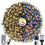 Tcamp Color Changing Christmas Lights 170FT 500 LED Christmas Tree Lights, 11 Modes Outdoor Indoor String Lights with Remote Timer Memory Function (2 Sets Connectable, Warm White to Multicolor)